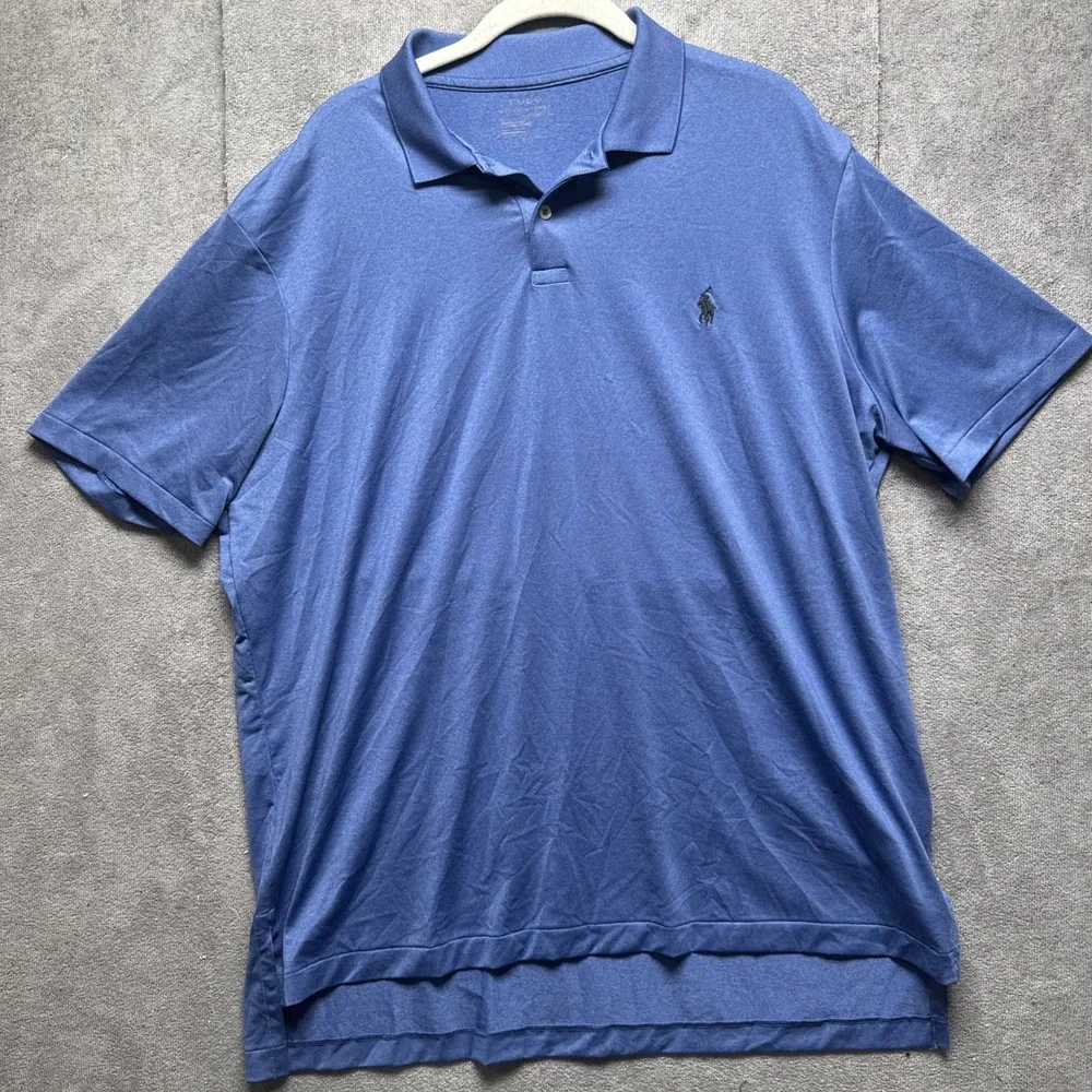 Polo Ralph Lauren Performance Polo Shirt‎ Men's XL Blue Moisture-Wicking Golf